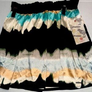 Element Black and Blue Pleated Mini Skirt